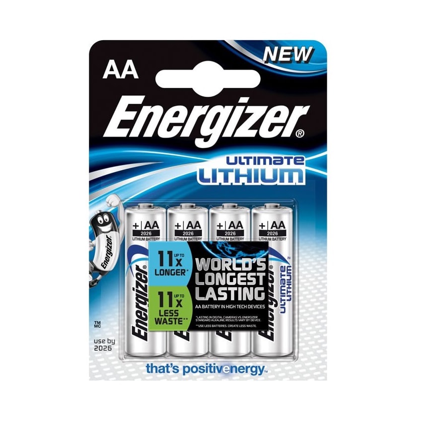 4 pcs. Energizer Ultimate Lithium batteries (L91, type AA)